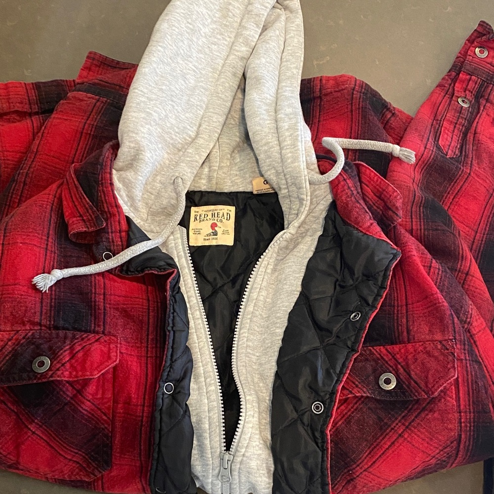 RedHead Kids' Hoodie with Red Plaid Shirt